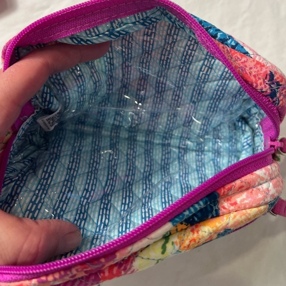 3 piece Vera Bradley Cotton Hadley Satchel Purse zip wallet small cosmetic pouch - Picture 13 of 16